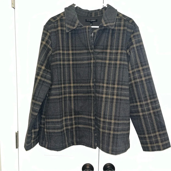 NWT BANANA REPUBLIC WOMEN’S SHORT PLAID JACKET |  Size X-Large |  $120 - Picture 1 of 8
